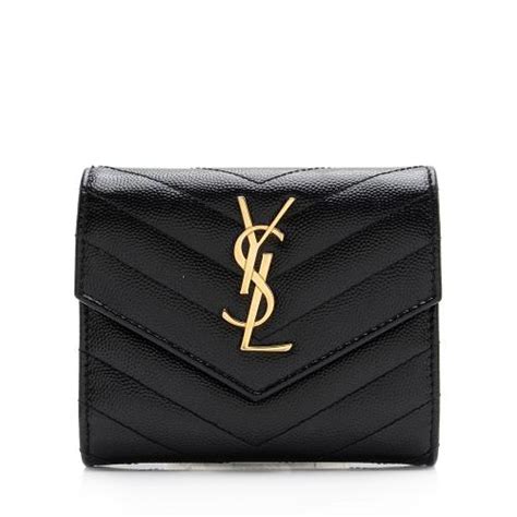 ysl monogram compact tri fold wallet|Saint Laurent Monogram Matelassé Leather Trifold Wallet.